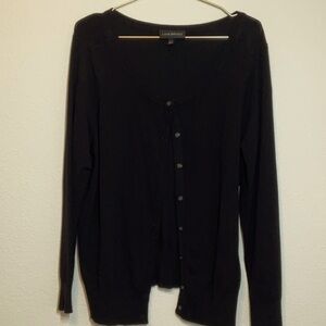 Lane Bryant Button Down Cardigan Sweater Black 14/16